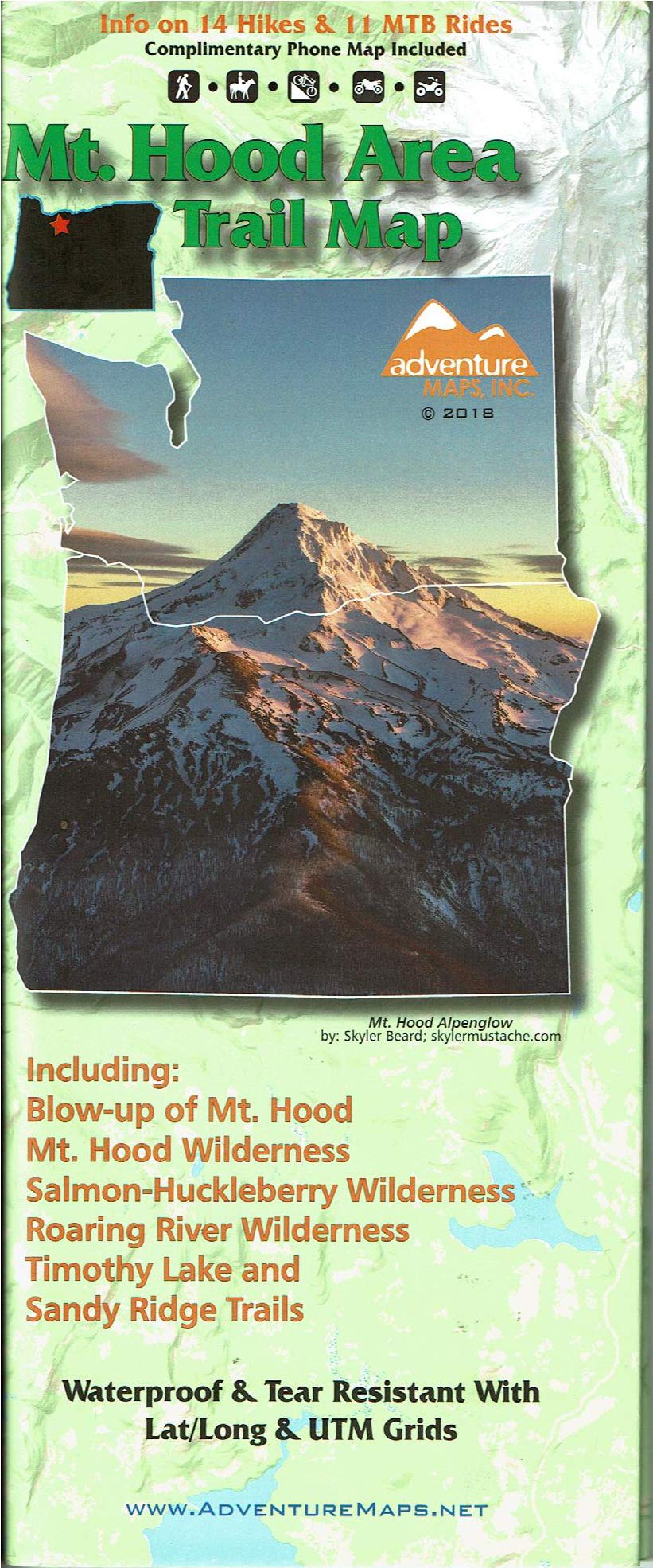 Mt. Hood Area Trail Map by Adventure Maps