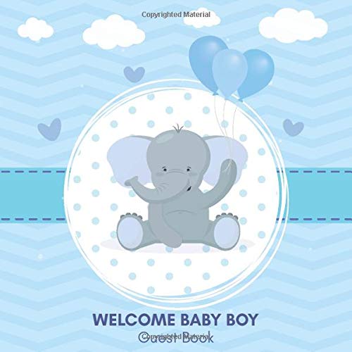 baby boy guest book baby shower guest book elephant boy with Gift Tracker Log and