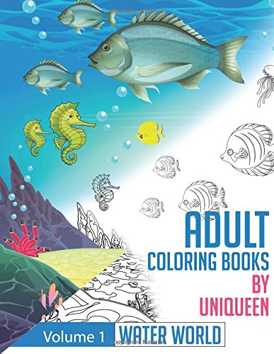 Adult Coloring Book: Aquarium fishes, sea fishes, shelves, snails, and ...