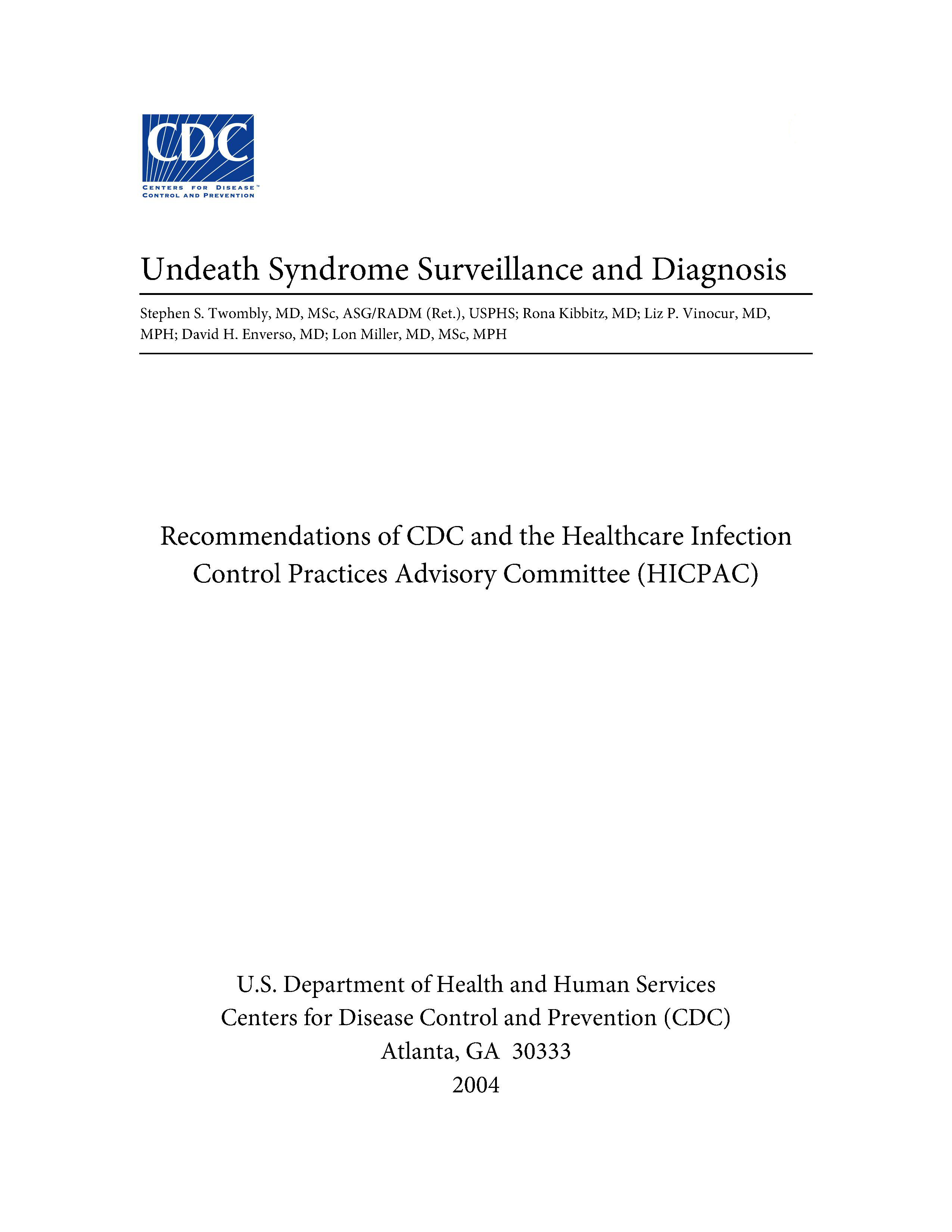 Undeath Syndrome Surveillance and Diagnosis book cover