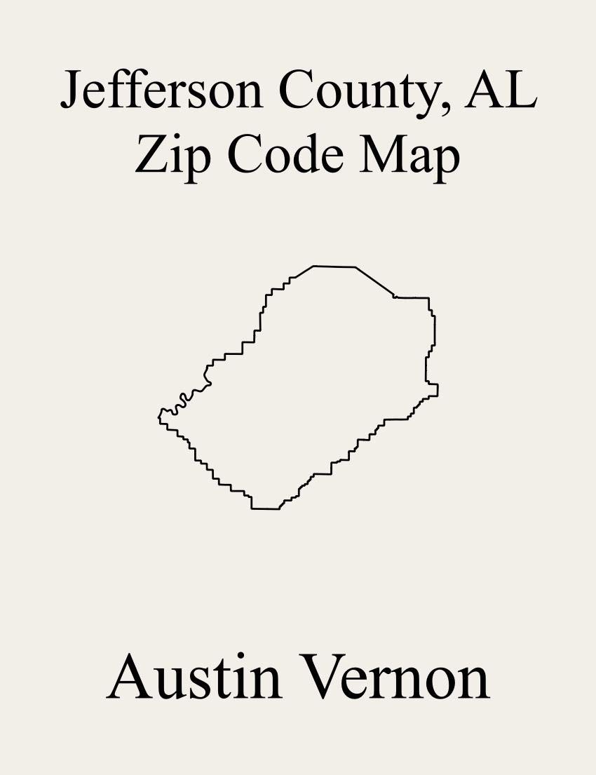 Jefferson County, Alabama Zip Code Map Includes Gardendale, Maytown
