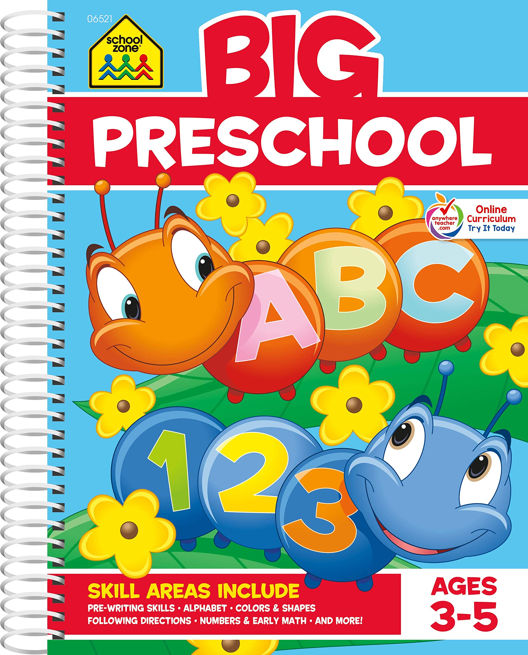 School Zone Big Preschool Workbook 320 Spiral Pages, Ages 3 to 5