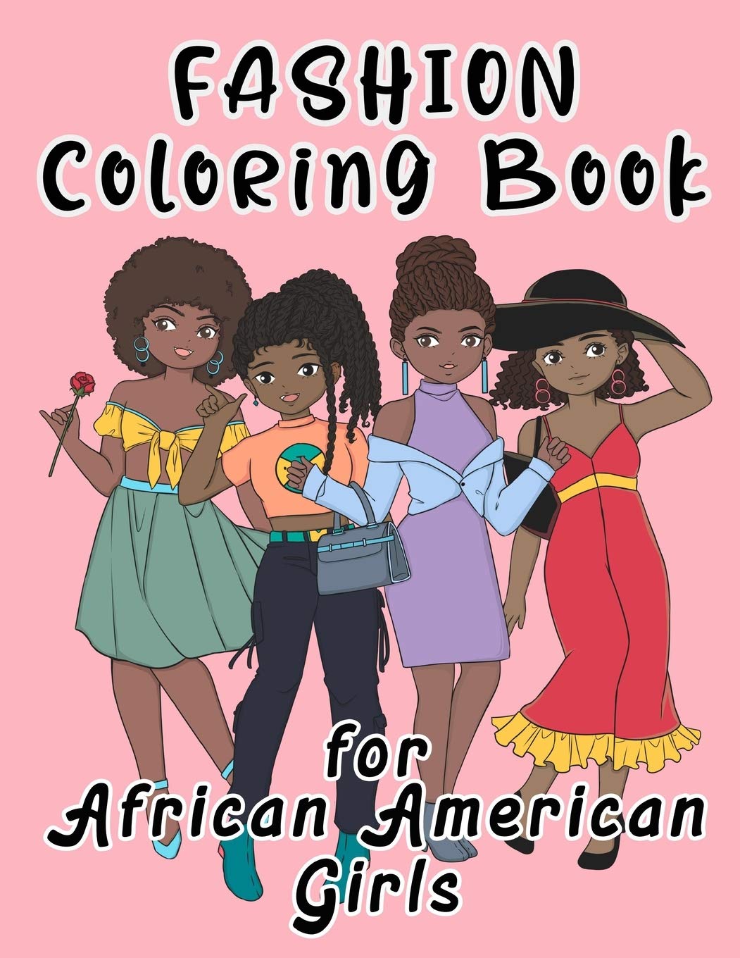 Fashion Coloring Book For African American Girls: Little Brown & Black ...