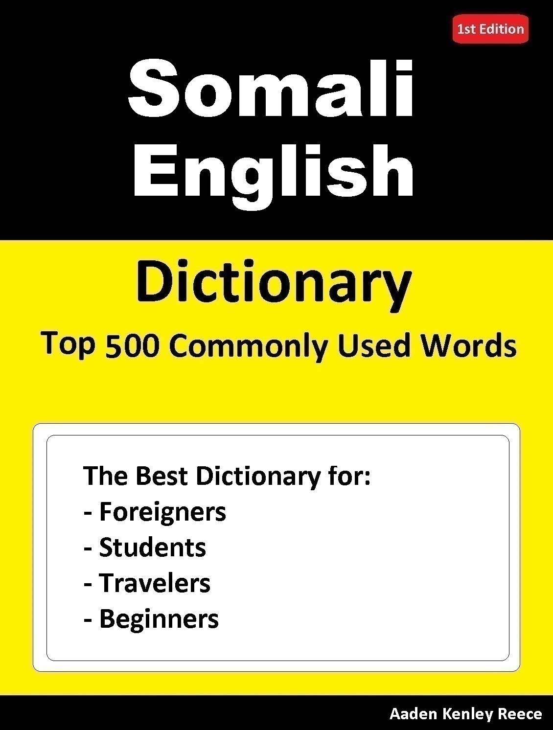 Somali English Dictionary Top 500 Commonly Used Words Dictionary for