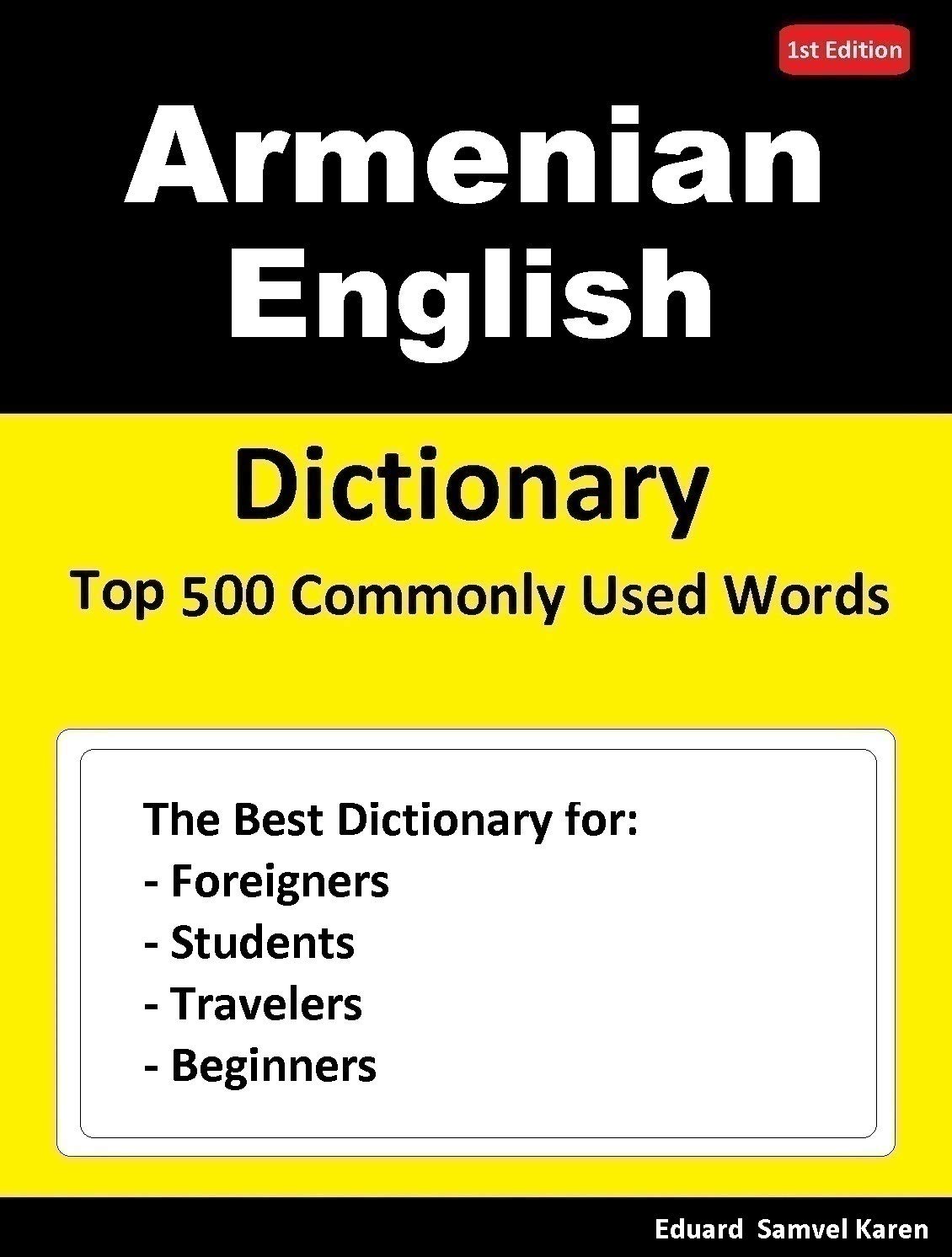 Armenian English Dictionary Top 500 Commonly Used Words: Dictionary for ...