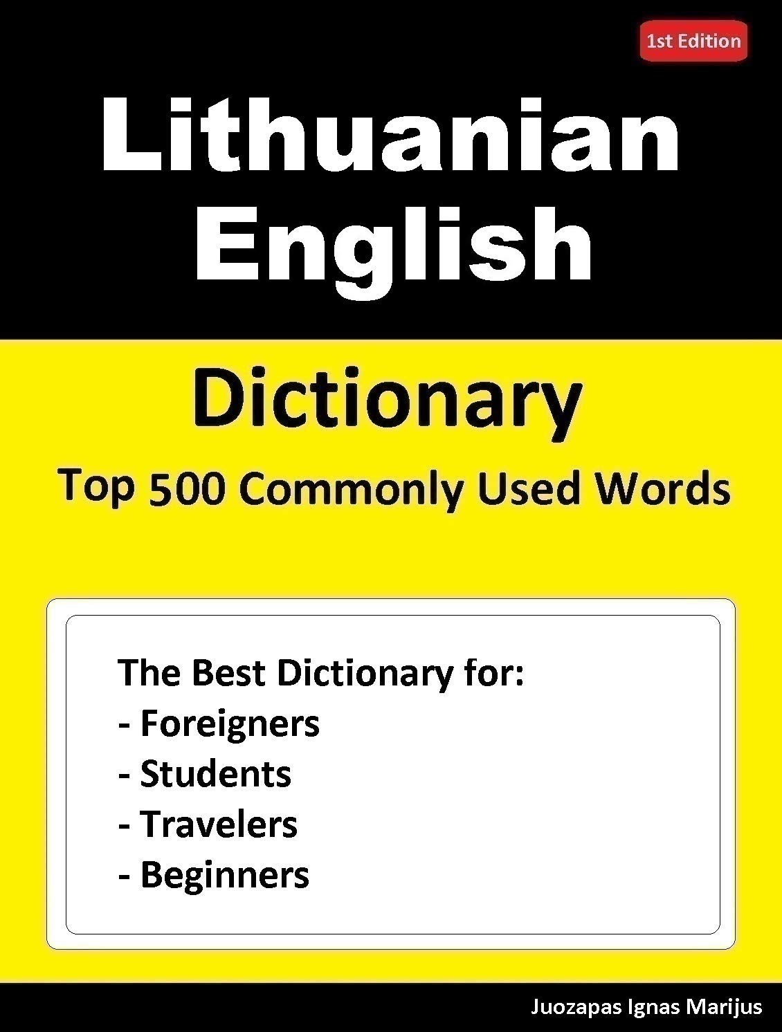 Lithuanian English Dictionary Top 500 Commonly Used Words The Best Dictionary for Foreigners