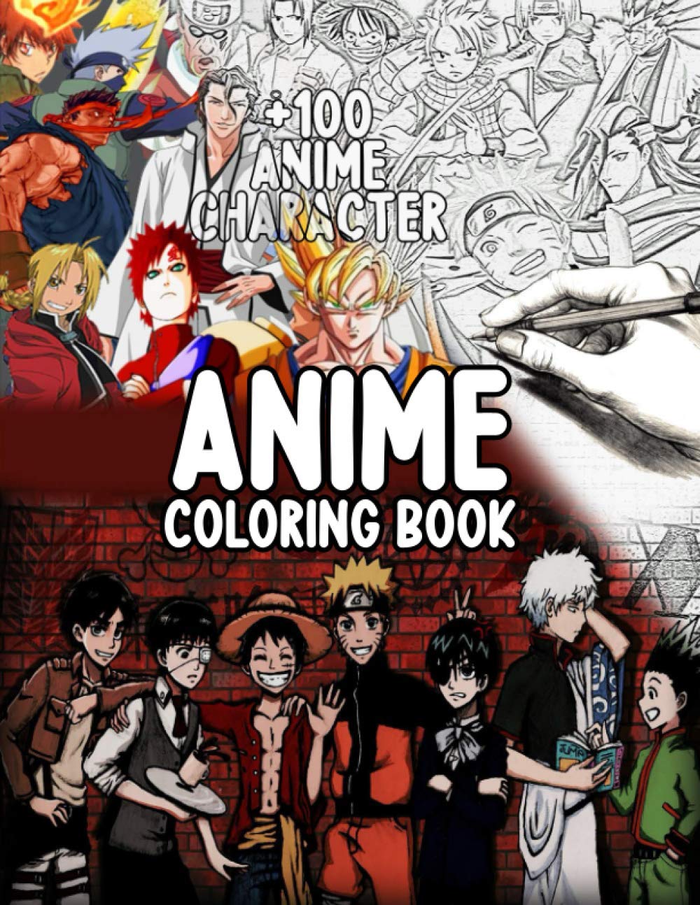 Anime Coloring Book: +100 anime characters - anime Coloring book, For
