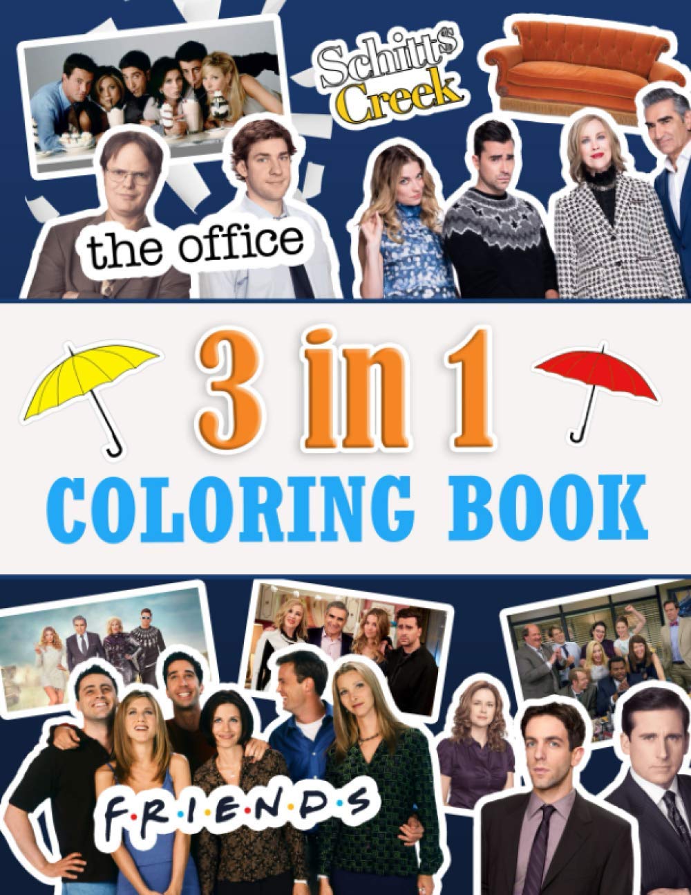 Schitt‘s Creek, The Office, Friends 3 in 1 Coloring Book Great Gift