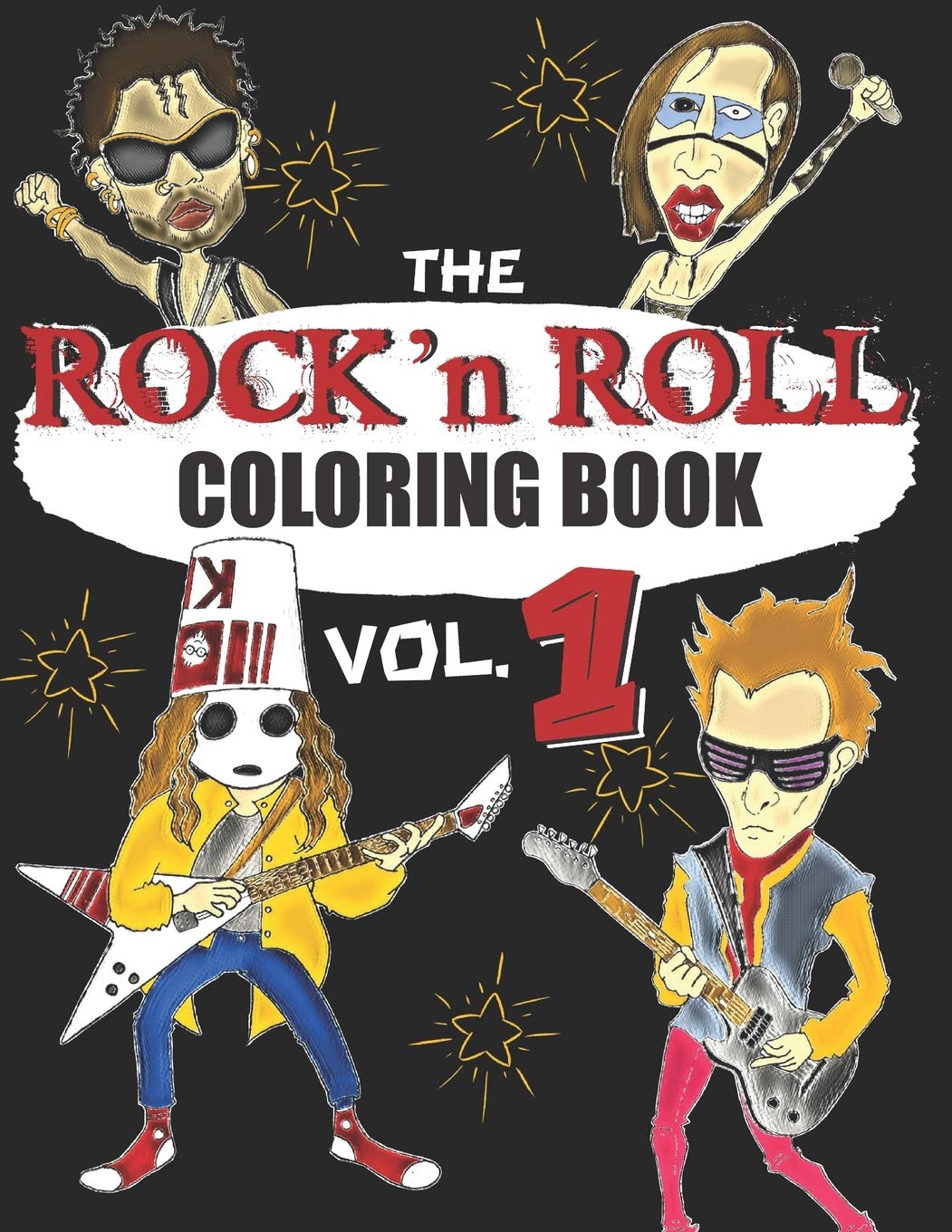 ROCK N ROLL COLORING BOOK: A music coloring book for adults - For rock ...