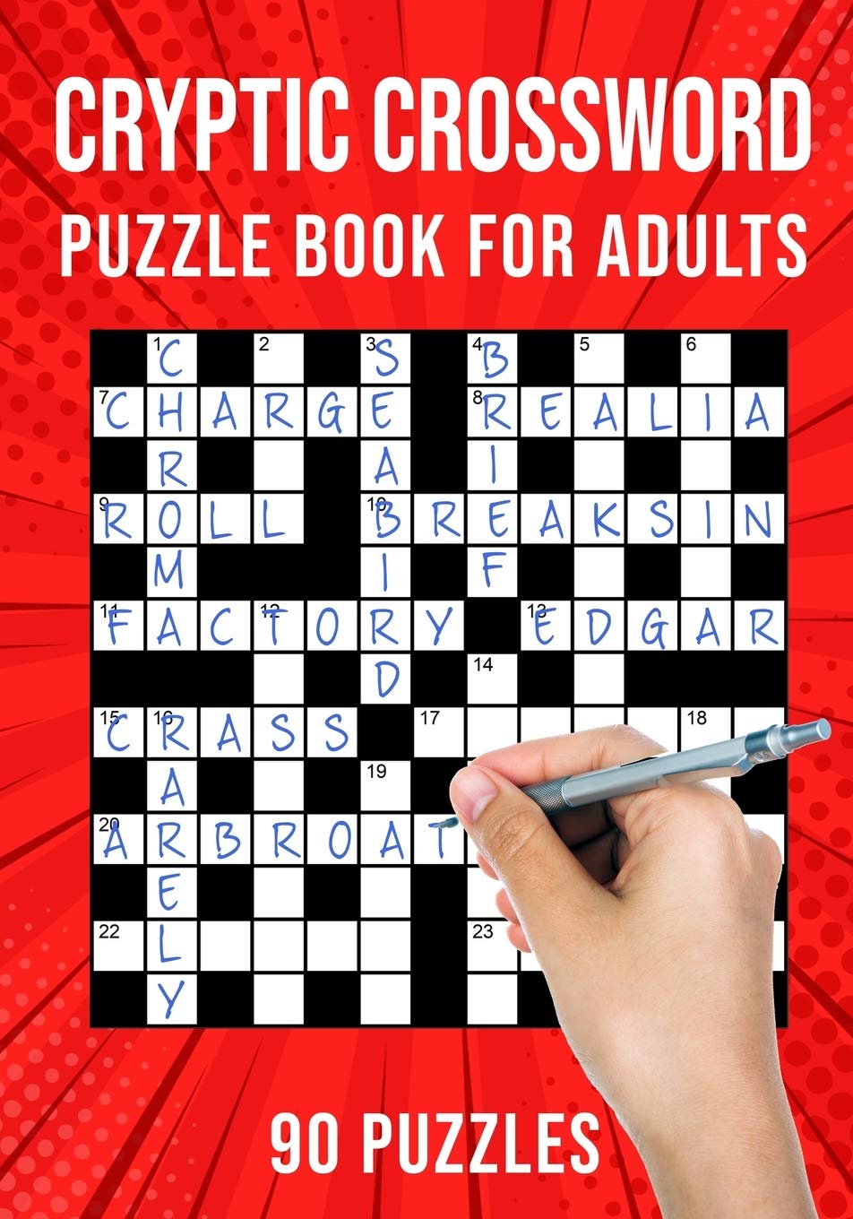 Cryptic Crossword Puzzle Book for Adults Quick Daily Cryptic Cross Word Activity Books 90