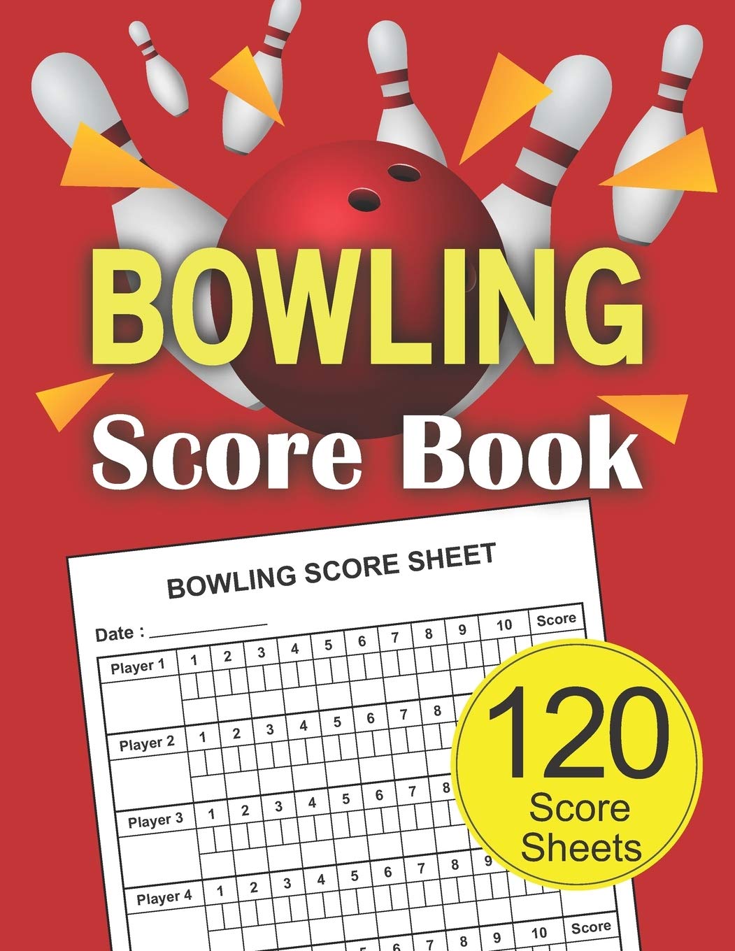 Bowling Score Book 120 Score Sheets 16 player Gift for Bowlers