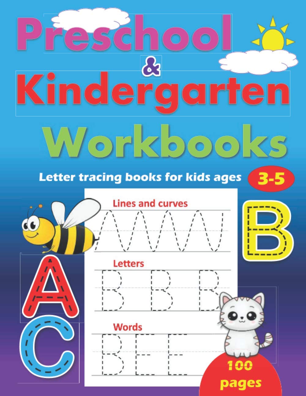 Preschool and Kindergarten Workbooks Letter Tracing Books for Kids