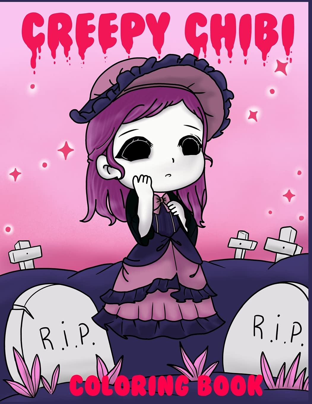 Creepy Chibi Coloring Book: Cute Horror Coloring Pages for Adults by ...