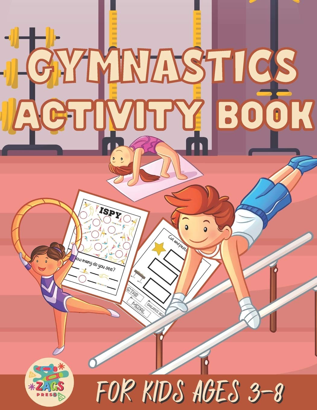 Gymnastics activity book for kids ages 38 Gymnastics gift for kids