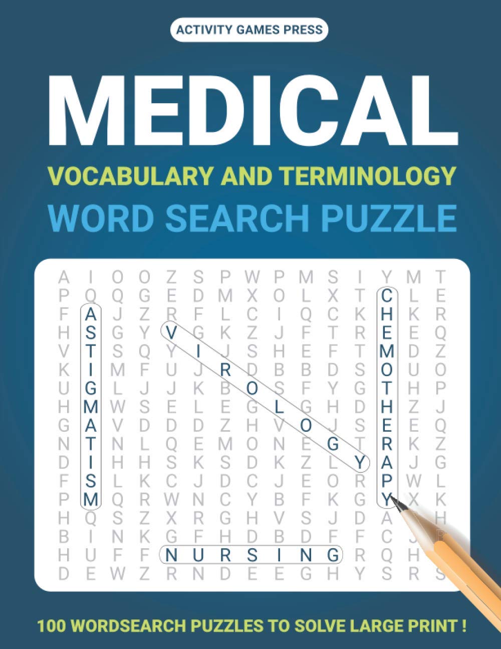 Medical vocabulary and Terminology Word Search Puzzle, 100 WordSearch