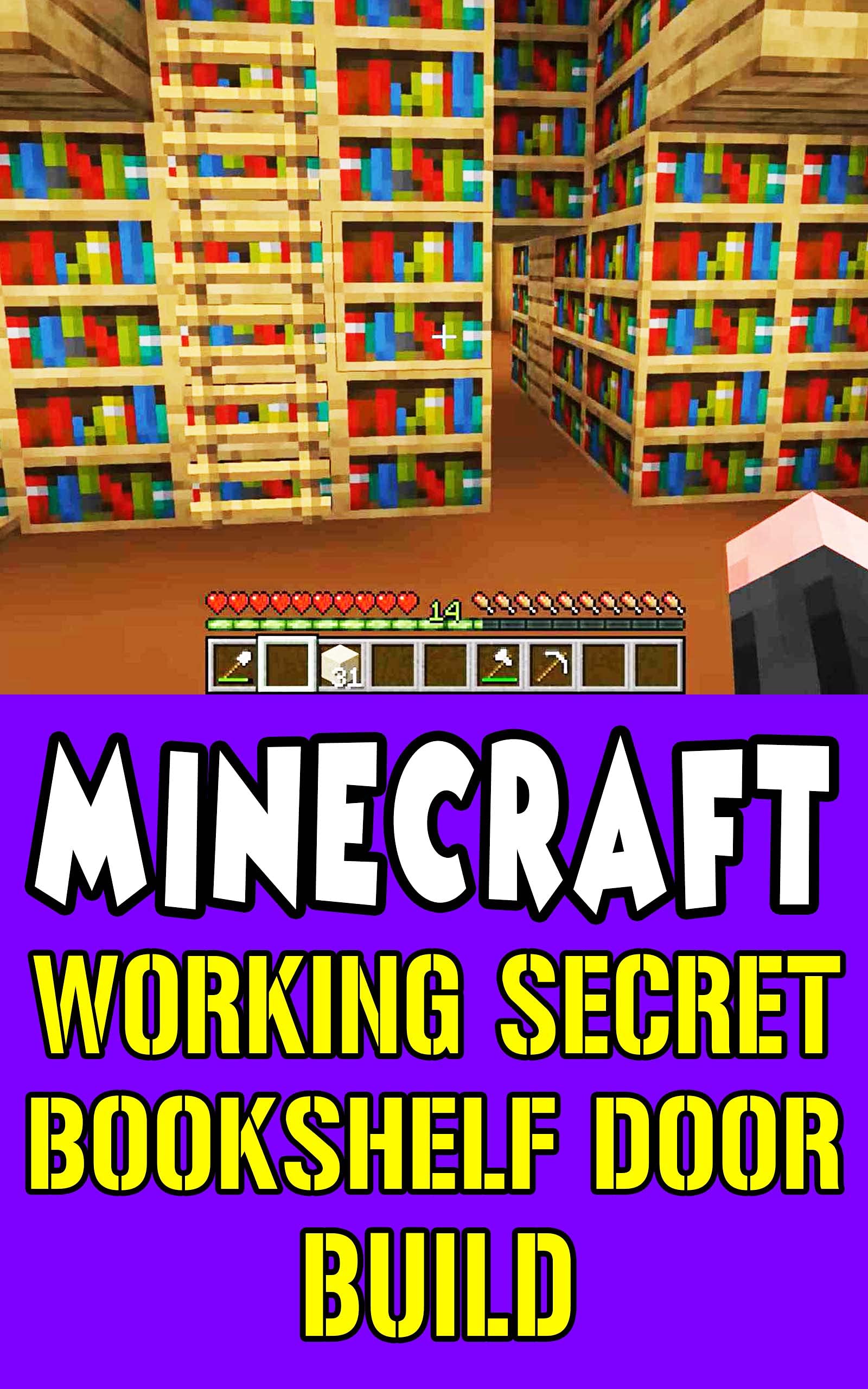 Minecraft Working Secret Bookshelf Door Build by Aino Haverinen