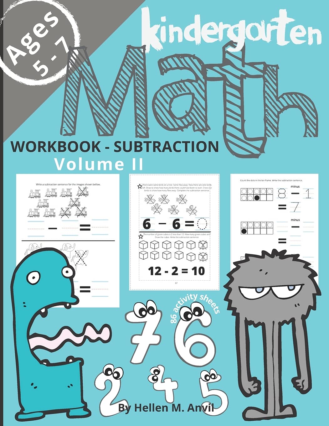 Kindergarten Math Subtraction Workbook Age 57 Math Workbooks for