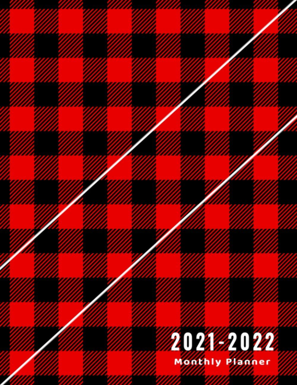 2021-2022-monthly-planner-cute-red-black-lumberjack-buffalo-plaid