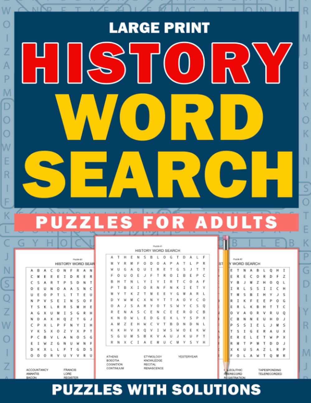 Large Print History Word Search Puzzles For Adults History Word Search 