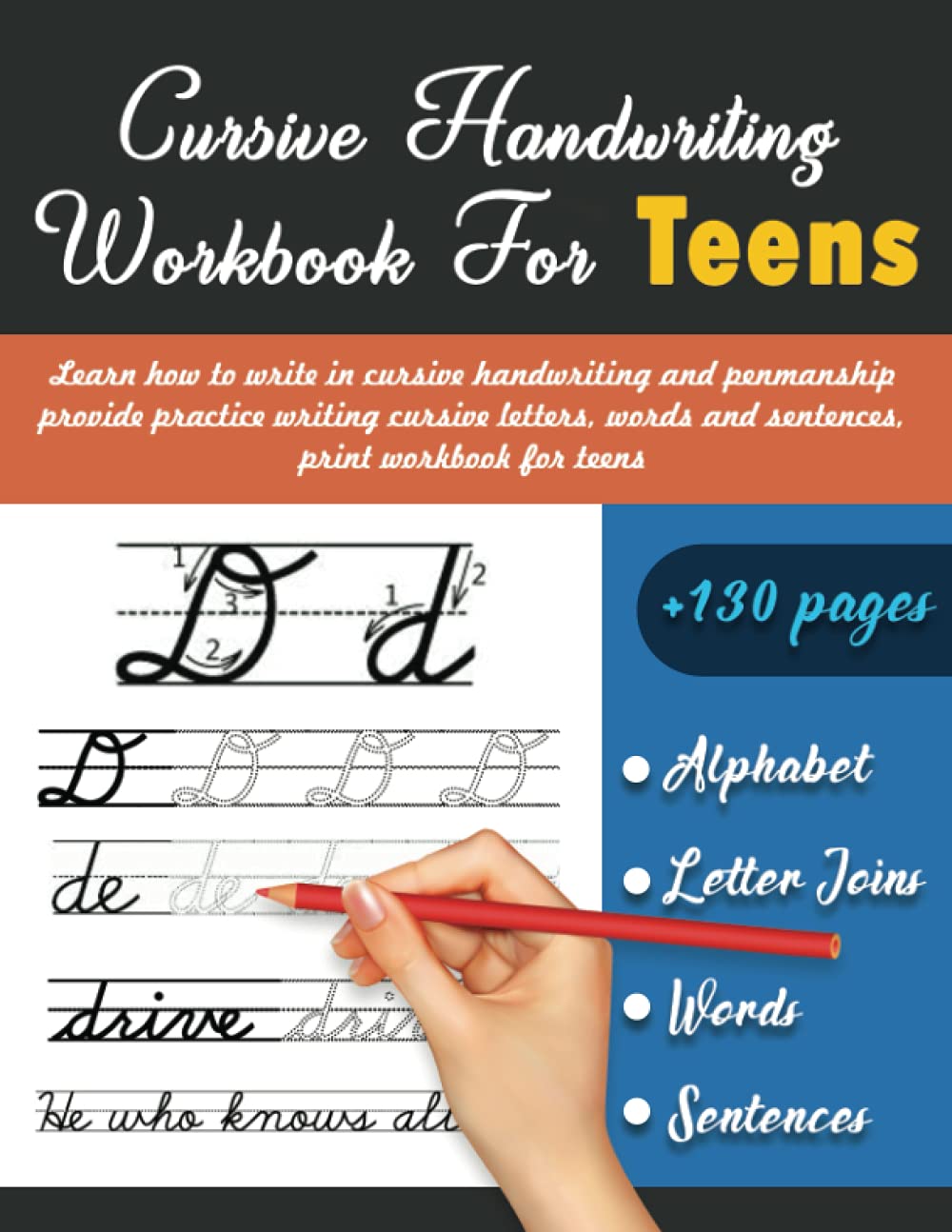 Cursive Handwriting Workbook For Teens: earn how to write in cursive ...