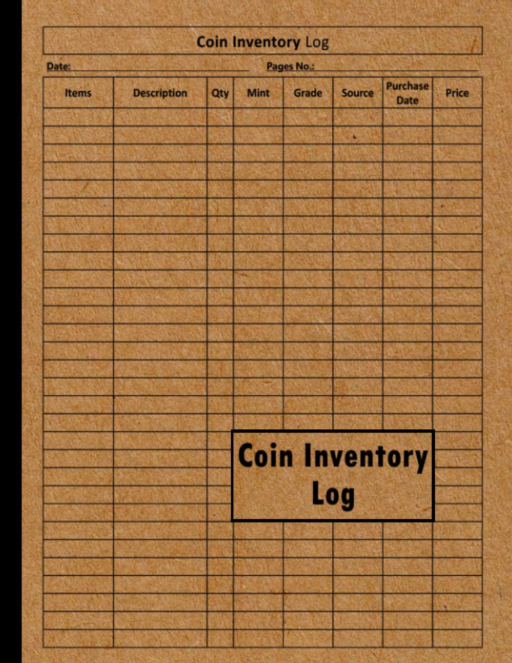 Coin Inventory Log Book Coin collecting books for beginners