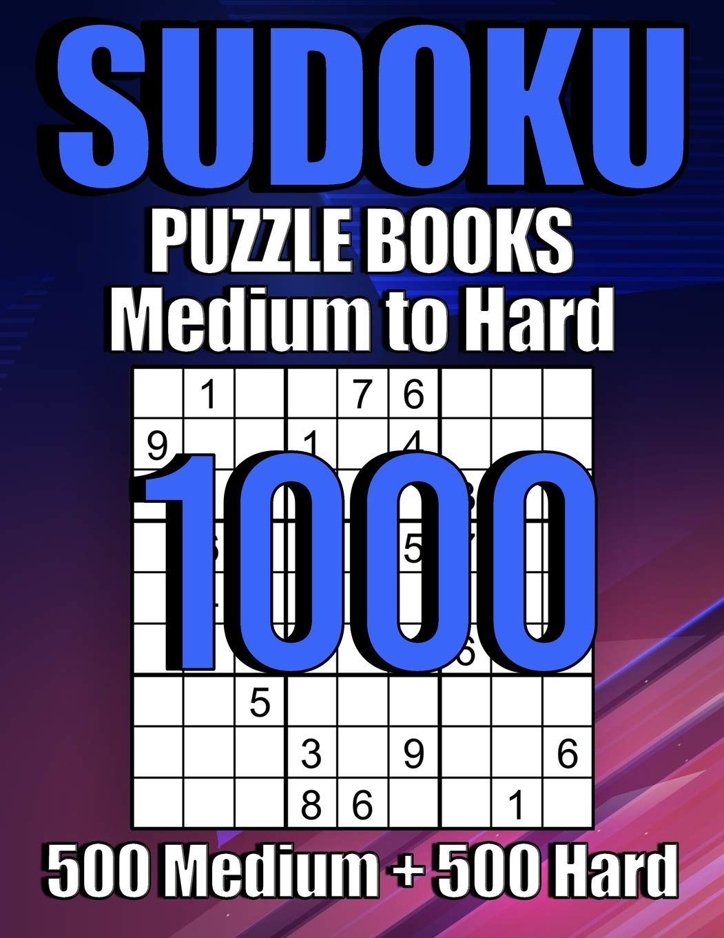 1000 Sudoku Puzzles 500 Medium & 500 Hard Suduko Puzzle Books For