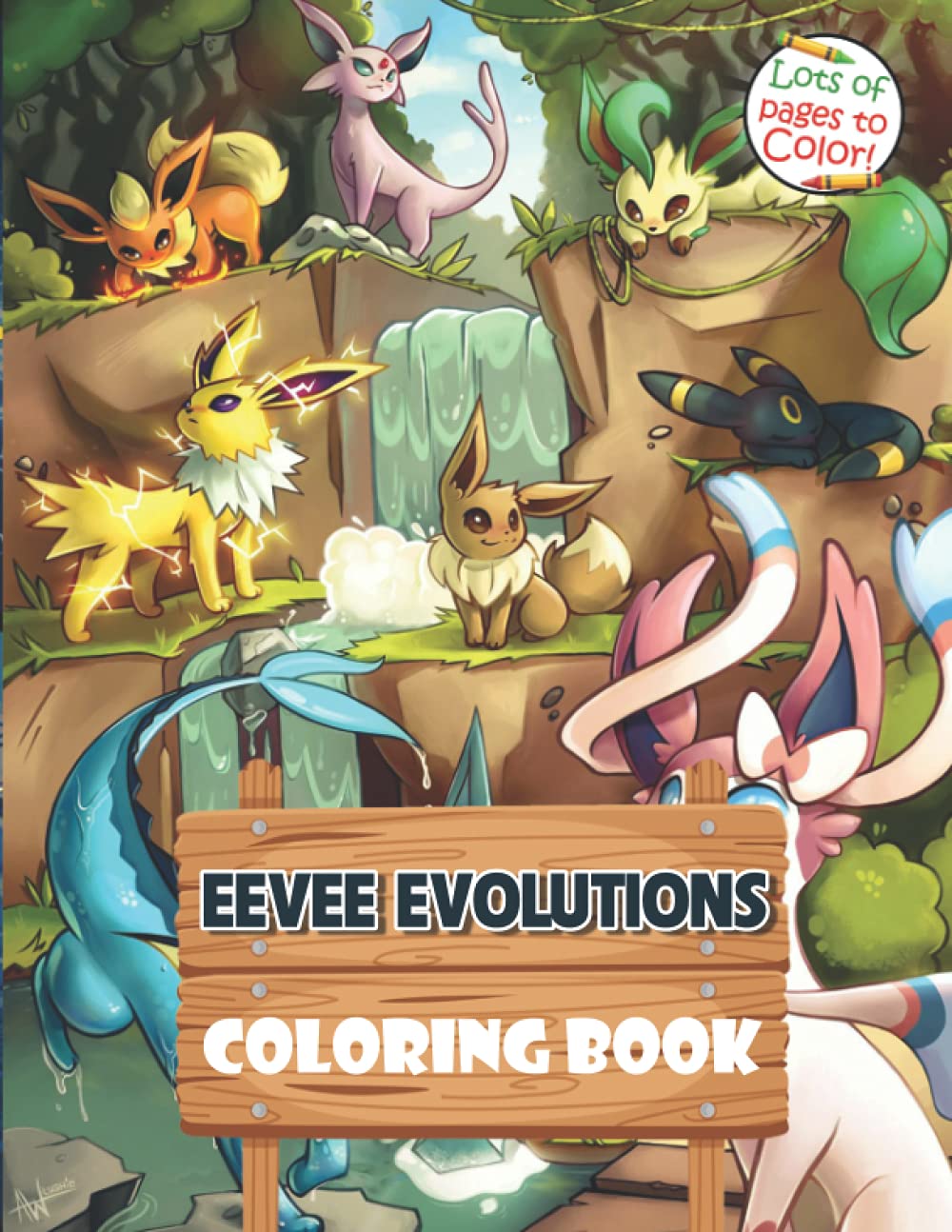 Eevee Evolutions Coloring Book: Perfect Coloring Book For Kid And Adult ...