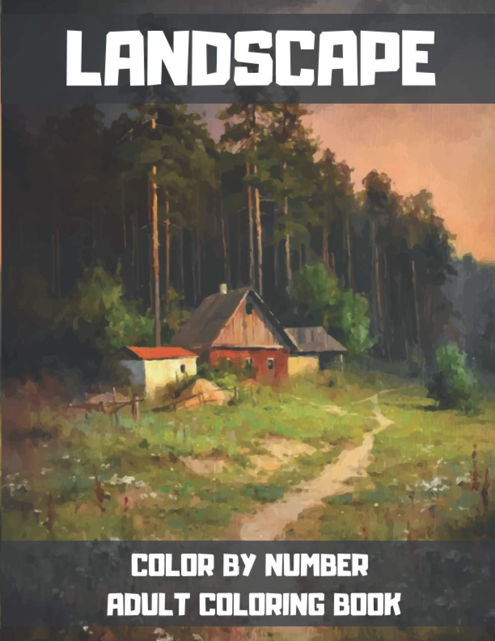 Landscape Color By Number Adult Coloring Book: Jumbo Coloring Book of ...