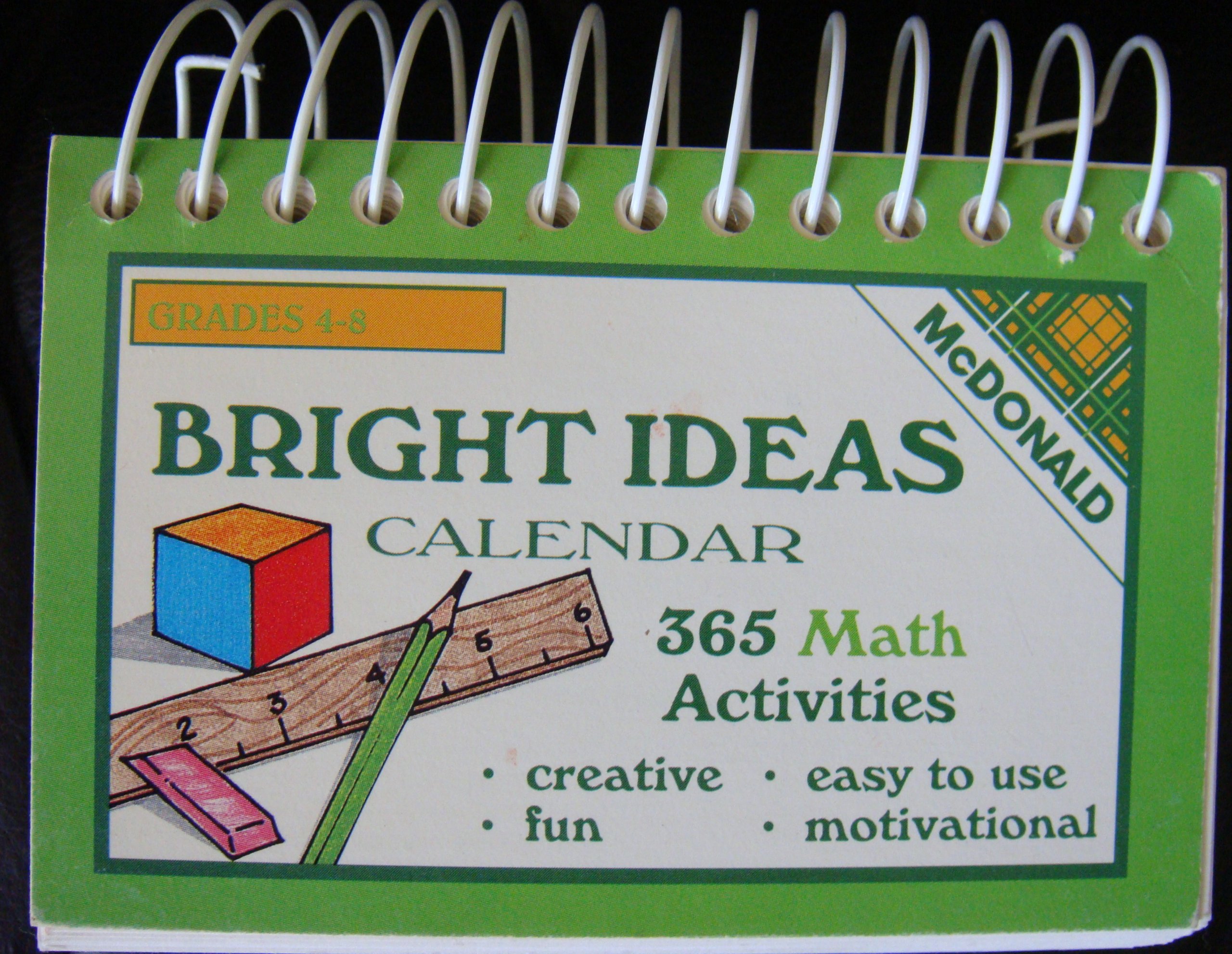 Bright Ideas Calendar Grades46 Math Activities by McDonald Publishing