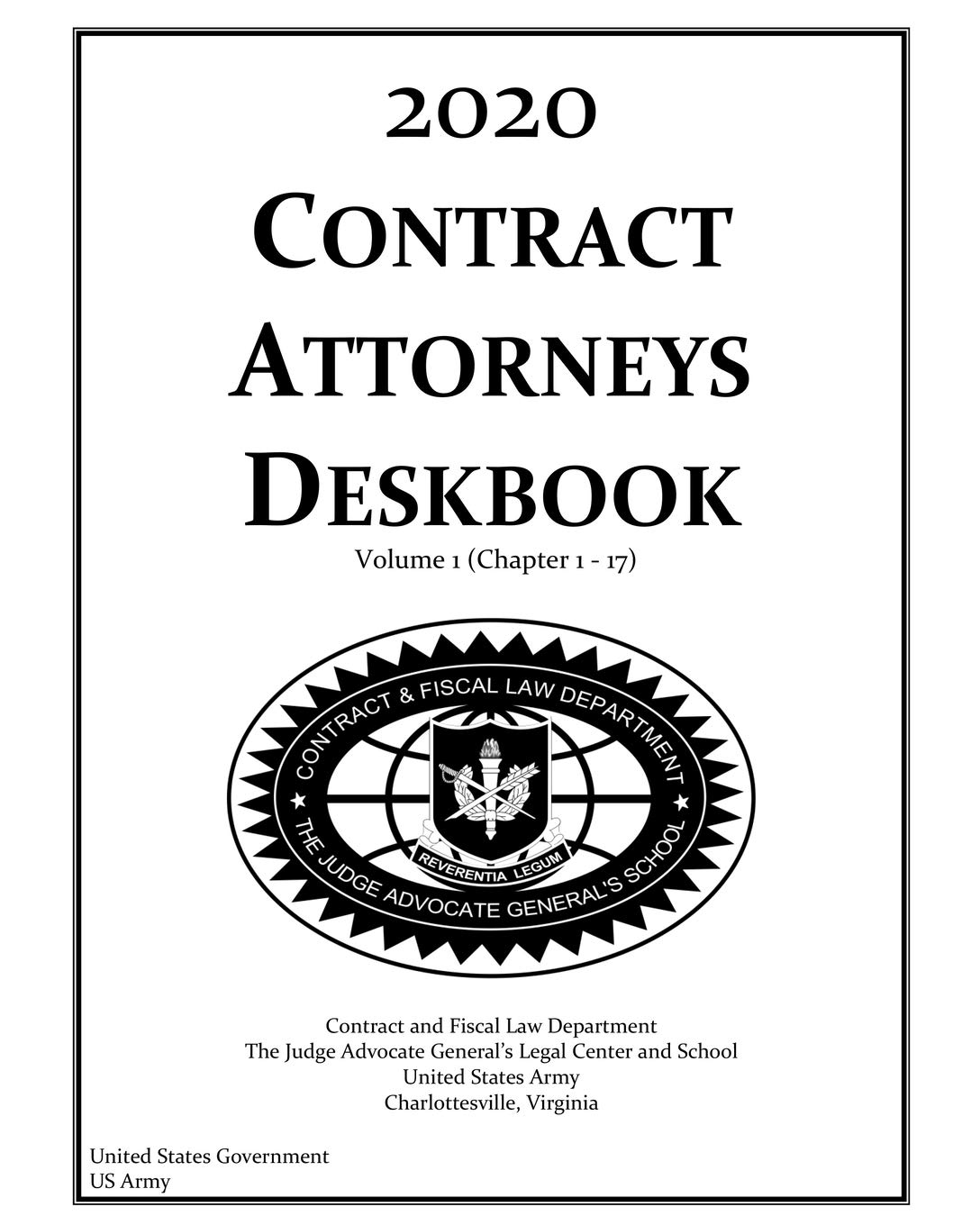 2020 Contract Attorneys Deskbook Volume 1 by U.S. Army Goodreads