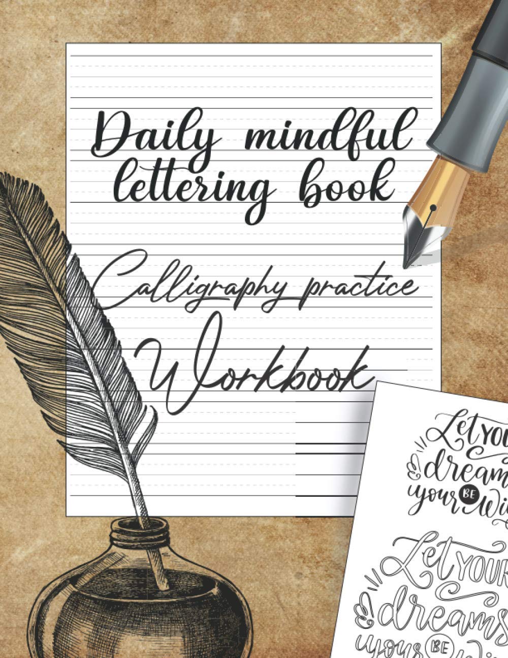 daily mindful lettering book cursive handwriting workbook for adults