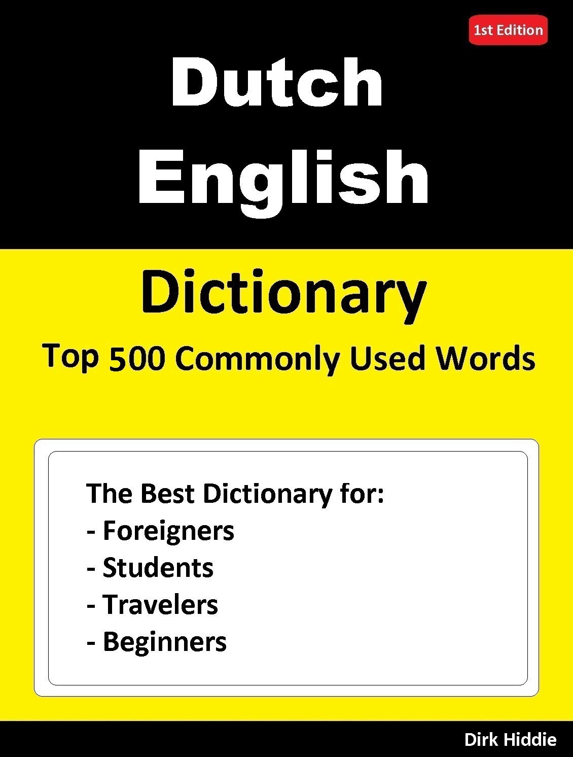 Dutch English Dictionary Top 500 Commonly Used Words Dictionary for