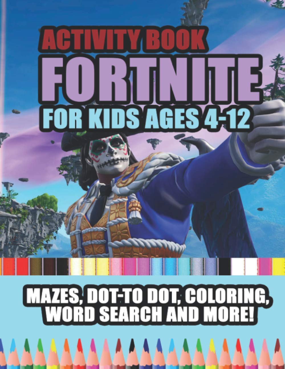 Fortnite activity book mazes dot to dot word search coloring find