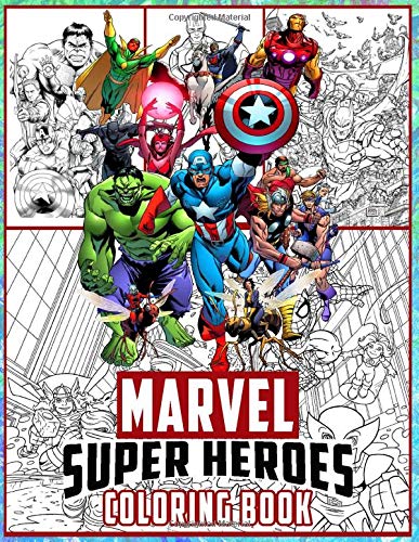 Marvel Super Heroes Coloring Book: +100 Beautiful Illustrations of ...
