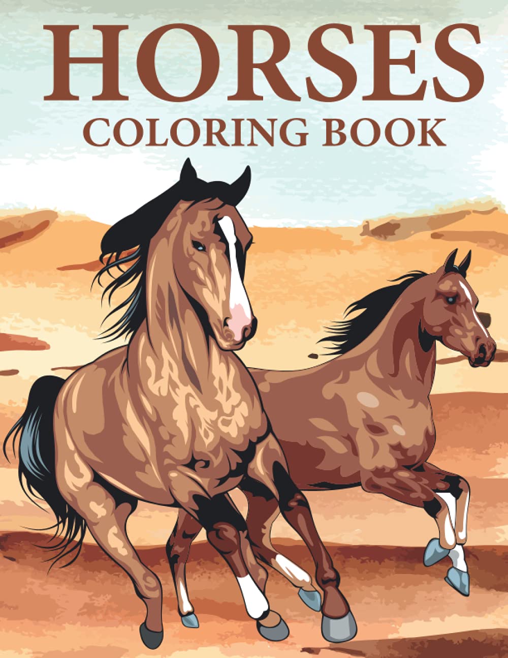 Horse coloring book: horses coloring book for adults, boys and girls of