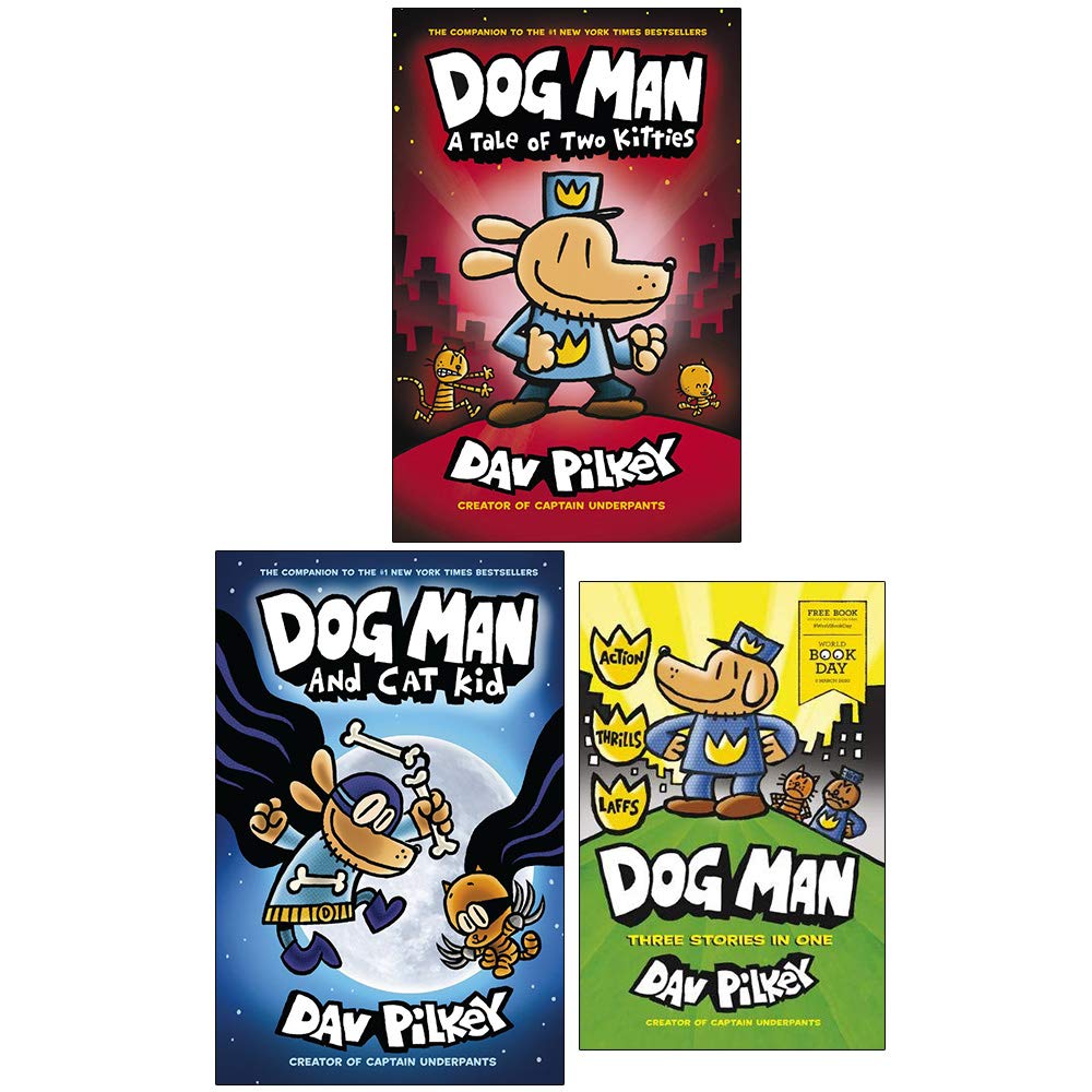Dog Man 3 Books Collection Set A Tale of Two Kitties, Dog Man and Cat