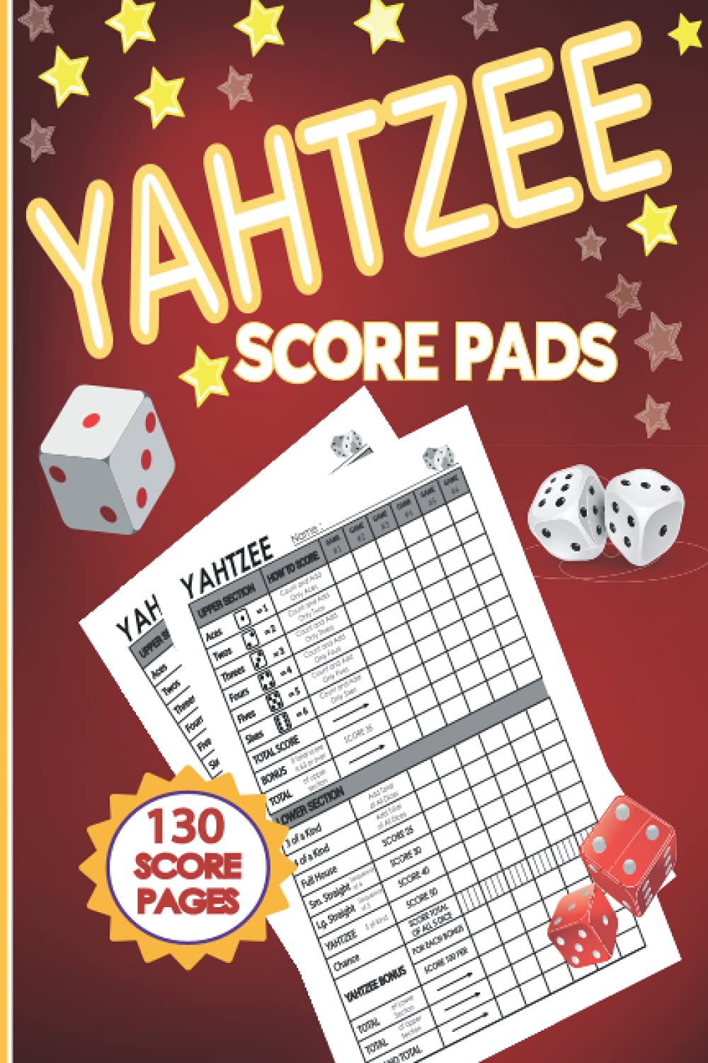 Yahtzee Score Pads 130 Score Sheets For Scorekeeping Yahtzee Score