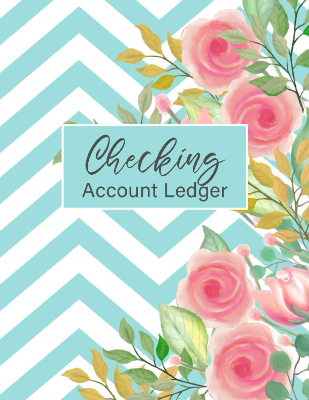 Checking Account Ledger Blue Floral Cover. 6 Column Accounting Ledger
