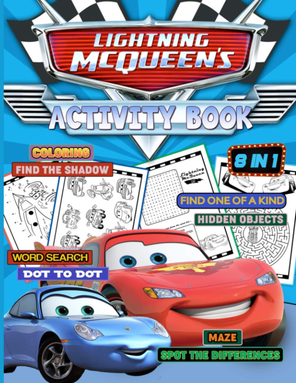 Lightning Mcqueen Activity Book: An Adult, Kid Hidden Objects, Dot To ...