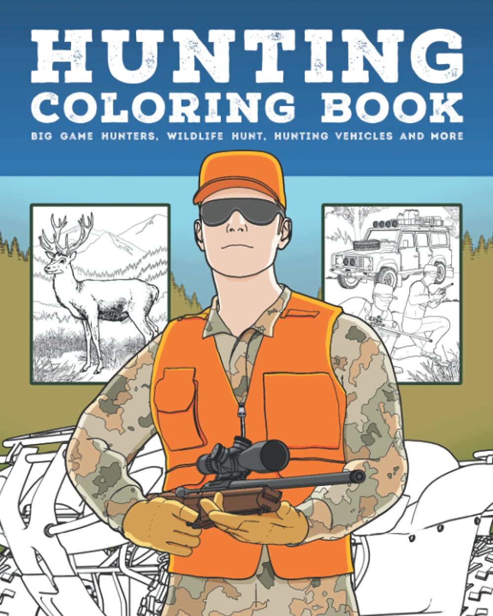 Hunting Coloring Book Big Game Hunters, Wildlife Hunt, Hunting
