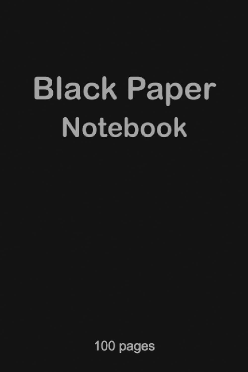 Black Paper Notebook 100 pages Black Paper Journal Light Gray Lines