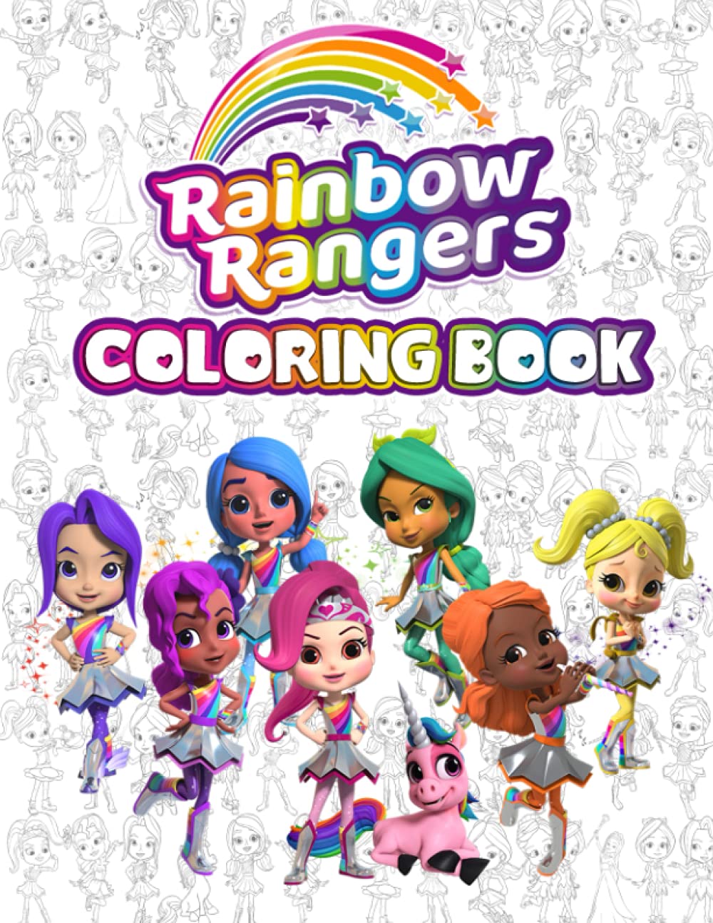 Rainbow Rangers Coloring Book: 40+ One Sided Drawing Pages Of ...