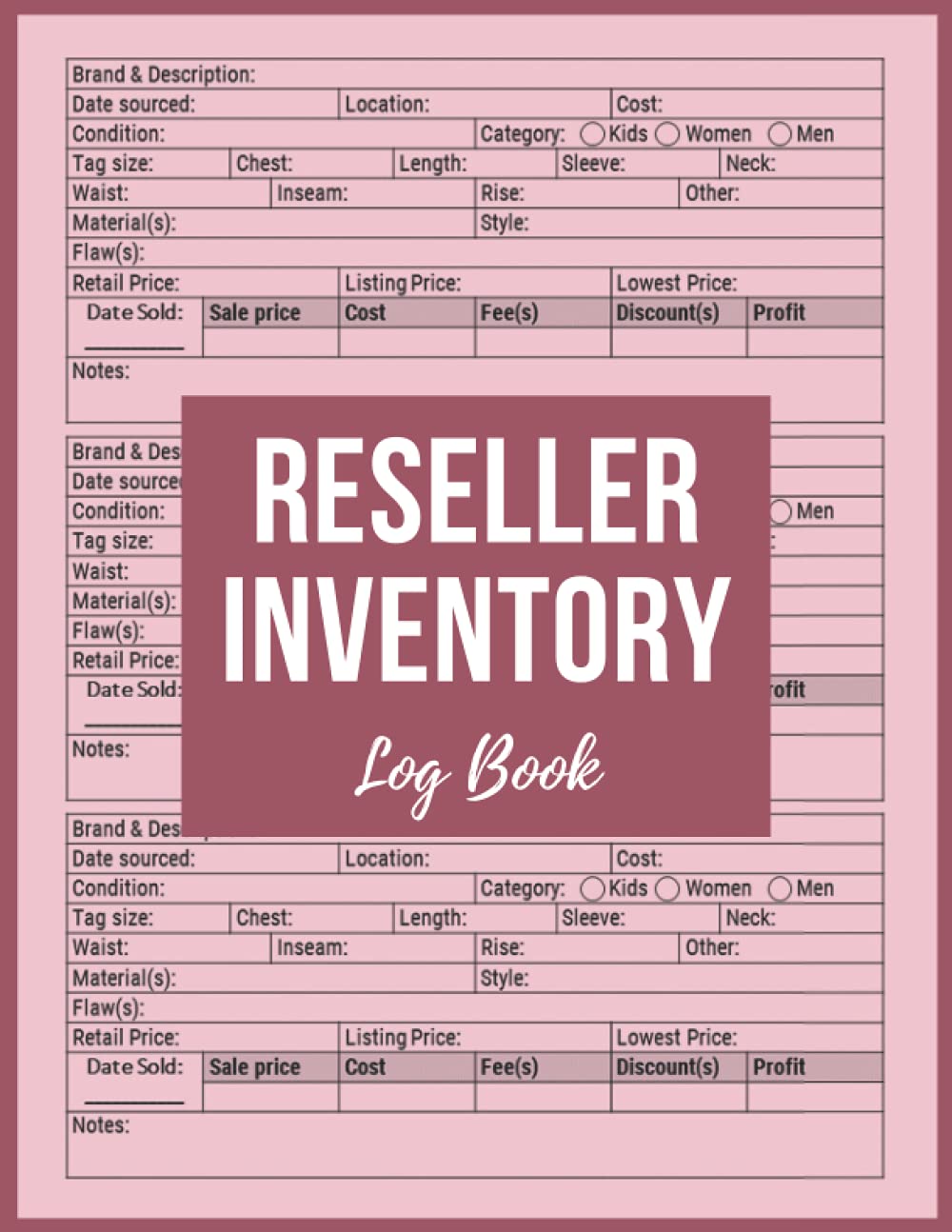Reseller Inventory Log Book Clothing Reseller Inventory Log Book for