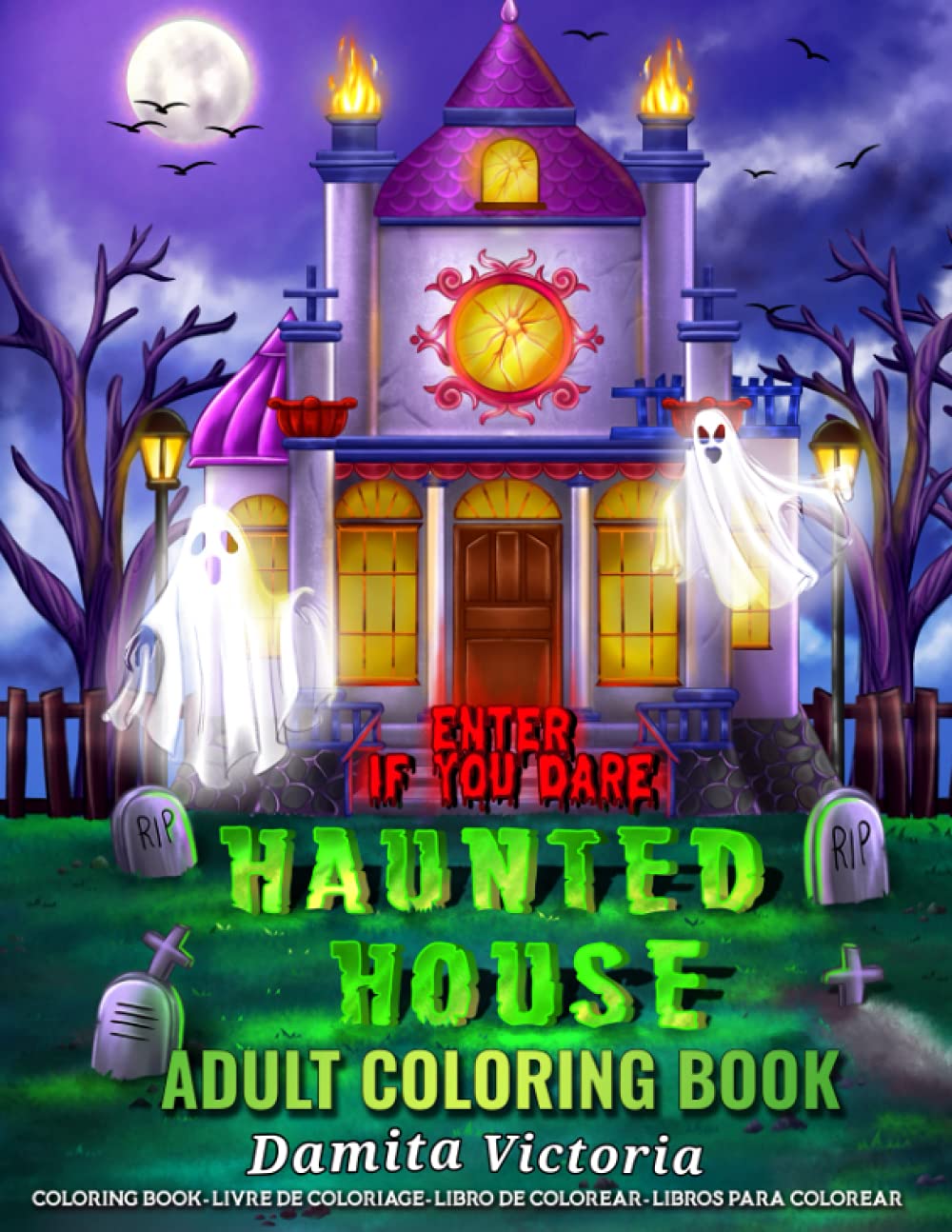 Adult Coloring Haunted House: Horror Coloring Book for Adults ...