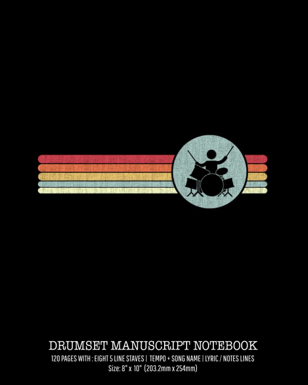 Drumset manuscript notebook Drums blank sheet music notebook