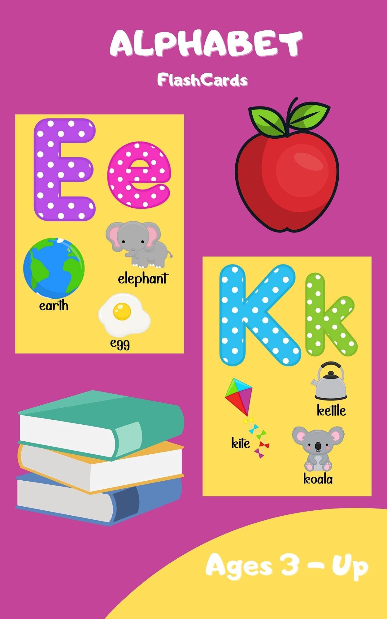 Alphabet Flashcards Preschool, LetterPicture Recognition, WordPicture Recognition, Ages 3 and