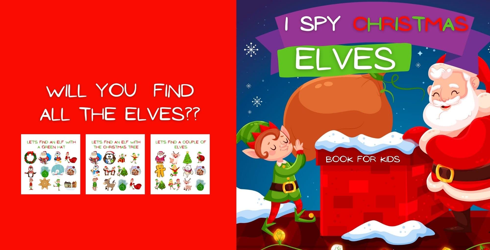 I Spy Christmas : Book For Kids, Search And Find Game For Brainy Kids