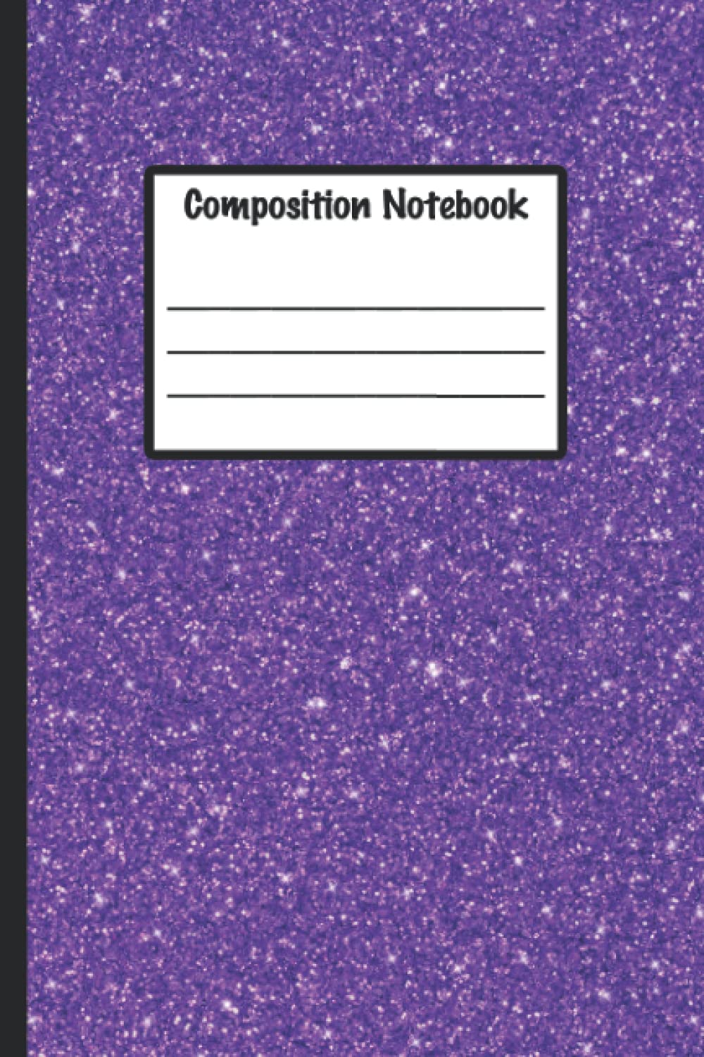 Purple Glitter Composition Book Wide Ruled Lined Notebook / Journal