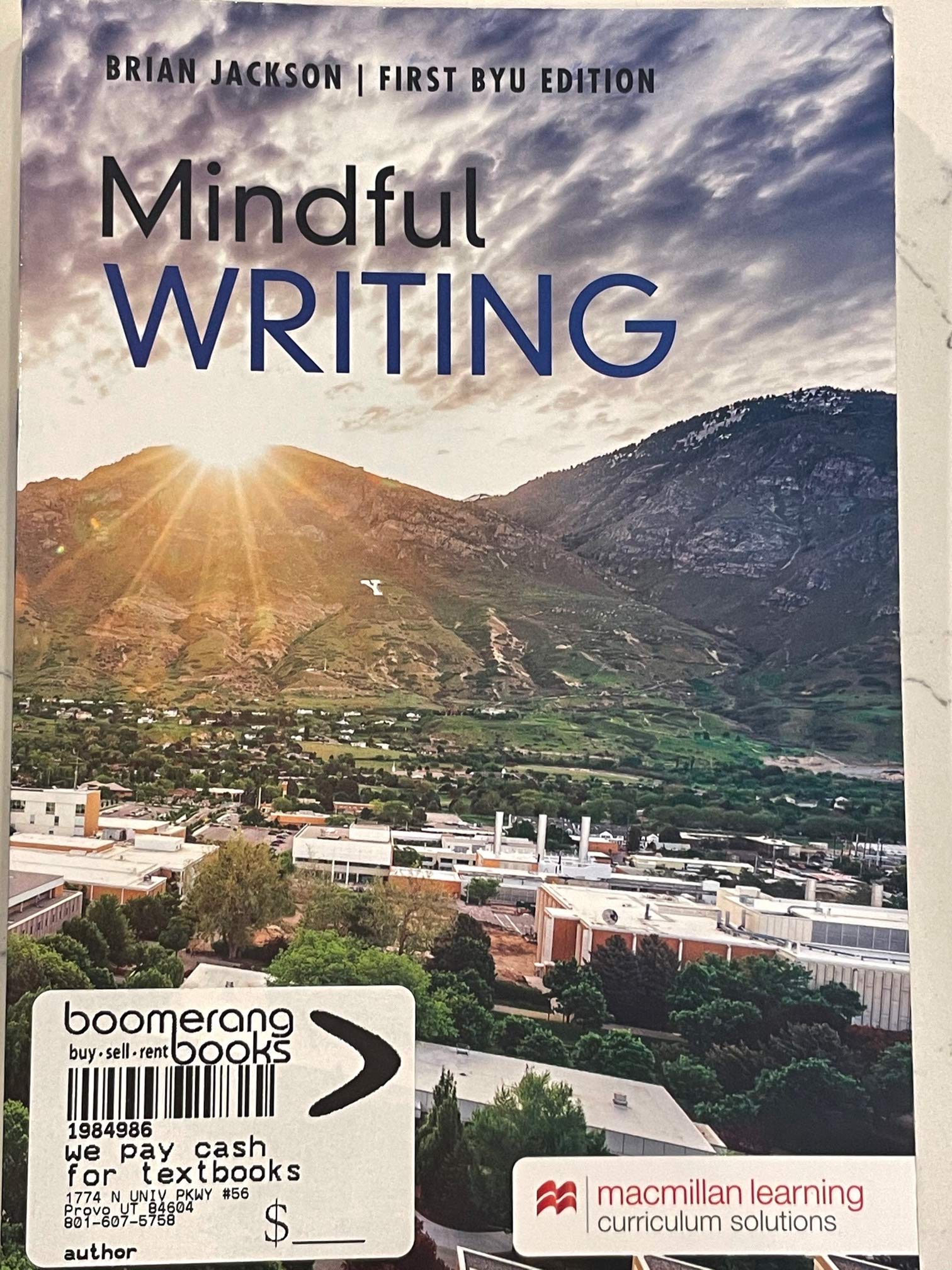 Mindful Writing First BYU Edition by Brian Jackson | Goodreads