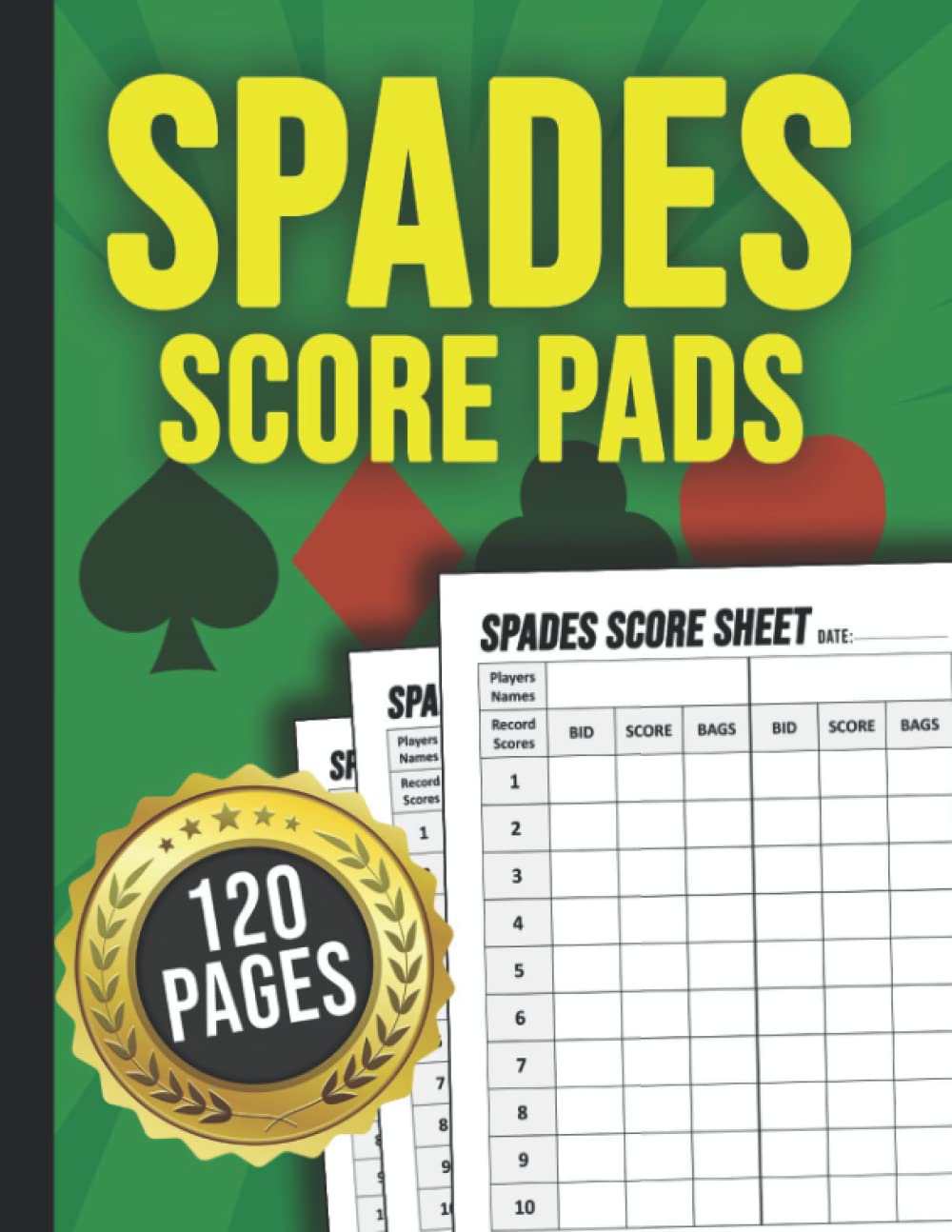 Spades Score Pads 120 Spades Score Cards for Scorekeeping Gift idea